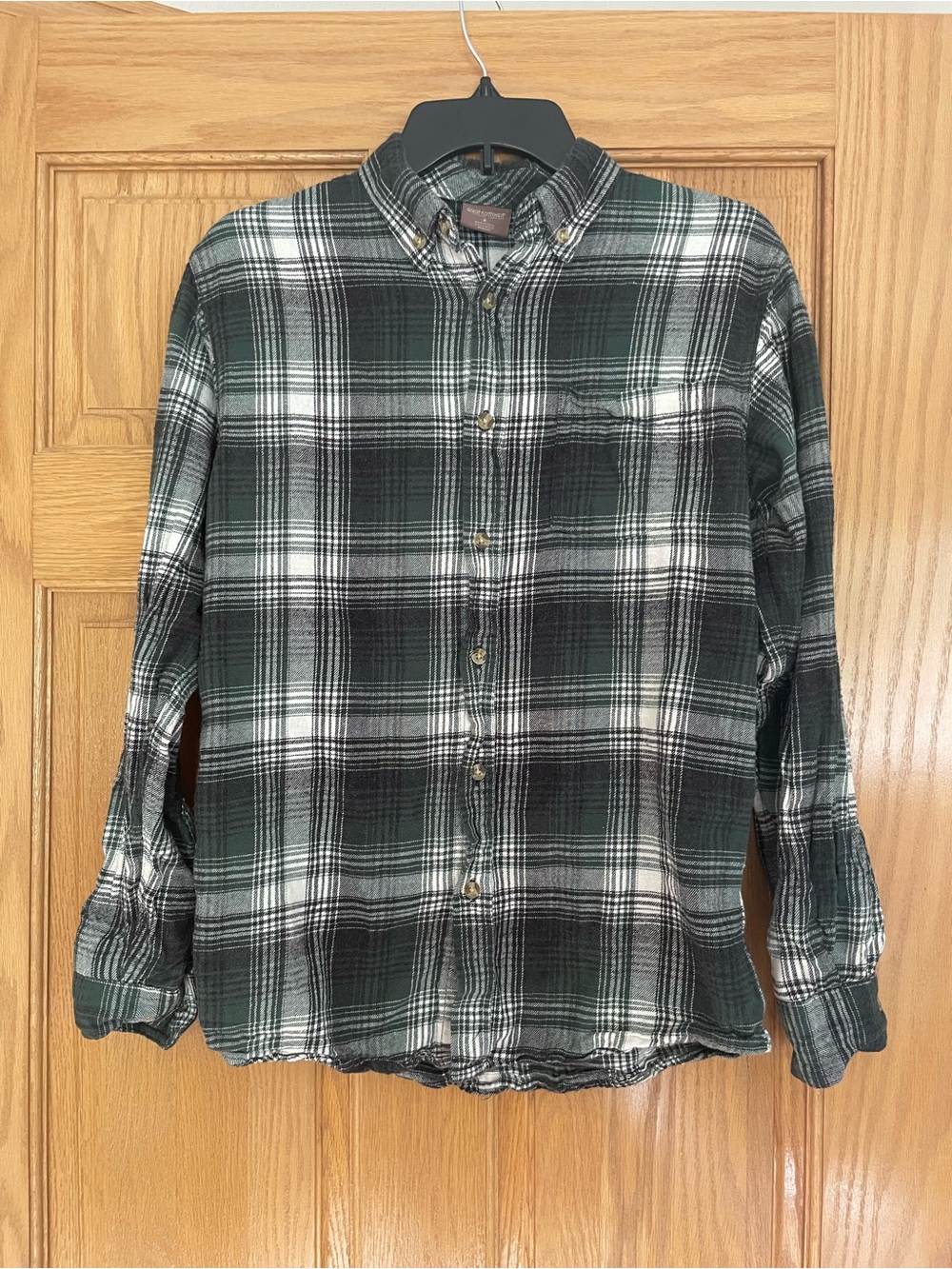 Vintage Plaid Flannel Shirt Great NW Size S Green Shadow Plaid Grunge